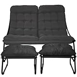 Doppelliege Outdoor 2 Personen, Sonnenliege 2 Personen, Gartenliege Extra Hoch mit 7 Cm...