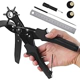Diyife Gürtelstanzzange, 2-4.5MM Lochzange für Leder mit Lochgrößen-Zifferblatt,...