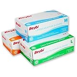 BEYBI Latex-Handschuhe, Puder, Größe S, 100 Stück