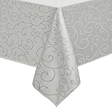 Romanstile Tischdecke abwaschbar 80 x 80 cm Grau Mitteldecke quadratisch wasserabweisend...