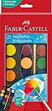 Faber-Castell 125027 - Wasserfarbkasten 21 Farben, inkl. Pinsel, Malkasten für Schule und...