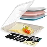 Moritz & Moritz 4er Set Aufschnittbox stapelbar – Frischhaltedosen mit Deckel zur...