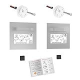 Spiegelbefestigung Set Premium M - 2 Stück Spiegelbleche 100x100 mm und Exzenterscheiben...