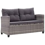 vidaXL Gartensofa 2-Sitzer mit Kissen Lounge Sofa Gartenmöbel Gartenbank Bank...