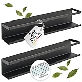 LIKAYA® Gewürzregal [2er Set] 36x6cm | matt-schwarze pulverbeschichtetes...