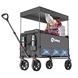 Sekey XXL Bollerwagen Faltbar Kinder 150L 150KG, Faltbarer Bollerwagen mit Dach Klappbarer...