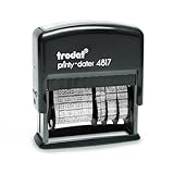 Trodat Printy 4817 Wortbandstempel mit Datum in Schwarz, 12 Office-Texte durch...