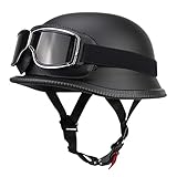 Deutsch Helm Halboffenen Vintage Öffnen Motorradhelm Halb-Helm ECE-Zertifizierung Chopper...