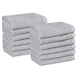 Amazon Basics Gesichtshandtücher für Badezimmer, 100 % Baumwolle, besonders saugfähiger...