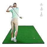 COSTWAY 150 x 100cm Golf Abschlagmatte, Golf Übungsmatte inkl. 3 Gummi-Tees, Golfmatte...