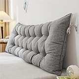 Rückenkissen, Lesekissen, langes Stütz-Kopfteilkissen mit Befestigungsbändern für Sofa...