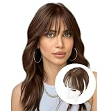 QKEPCY 3D Air Bangs Extension Clip In Pony Haarteil Echthaar Front Hair Mit Schläfen Remy...