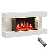 BALDERIA Elektrokamin Ida | Elektrischer Wandkamin mit 3D-Flammeneffekt | Elektro Heizung...