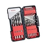 Bosch 18-tlg. HSS Spiralbohrer Set PointTeQ (für Metall, in ToughBox, Ø 1–10 mm,...