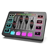 FIFINE Gaming Audio Mixer für PC, RGB Soundkarte für XLR Mikrofon, Audio...