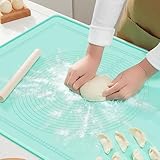 Backunterlage zum Teig Ausrollen,70×50 cm Rutschfeste Teigmatte,Silikonmatte...