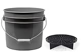 detailmate Set aus US Made Wash Bucket Wasch Eimer 3,5 Gallonen (12,5 Liter) grau Grit...