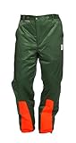 WOODSafe Schnittschutzhose Klasse 1, Forsthose, kwf-geprüft, Bundhose grün/orange mit...