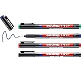 edding 141 F Permanenter Folienschreiber - 4er-Set - 4 Farben - Rundspitze 0,6mm - zum...