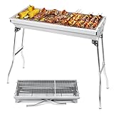 AGM Holzkohlegrill Camping Grill Holzkohle,Klappgrill Tragbarer Grill,Für...