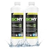BIOHY KFZ Autoshampoo (2 x 1 Liter) | Bio Autoreiniger schützt Lack vor Schmutz...