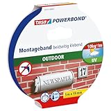 tesa Powerbond Outdoor - Doppelseitiges Montageband für den Außenbereich - Wasserfestes,...