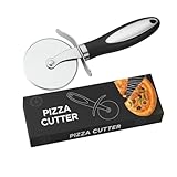 Premium Edelstahl Pizzaschneider mit Ergonomischem Griff – Scharfe Klinge zum Mühelosen...