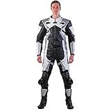 qdwq-US Lemoko Motorradkombi Schwarz Weiß Silber Zweiteiler (XL)