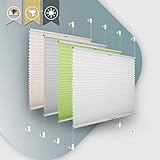 Plissee ohne Bohren Klemmfix 75x200cm(BxH) Weiß Jalousie Sonnenschutz Easyfix...