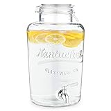 Navaris Getränkespender 8 Liter aus Glas - Zapfhahn aus Edelstahl und Bügelverschluss -...