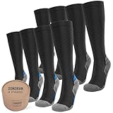 SONORAN 4 Pairs Kompressionsstrümpfe Damen und Herren, Stützstrümpfe Kompressionssocken...