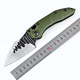 Klappmesser 8.5' Taschenmesser Grün Geschmiedet Aus Edelstahl M390 & Alu, Klein Outdoor...