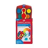 Faber-Castell 125030 - Farbkasten CONNECTOR mit 12 Farben, inklusive Deckweiß, Pinselfach...