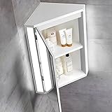 Spiegelschrank Bad mit LED Beleuchtung Modern Eckspiegelschrank Platzsparend...