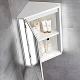Spiegelschrank Bad mit LED Beleuchtung Modern Eckspiegelschrank Platzsparend...