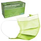 ARNOMED Masken Medizinisch 50x, OP Masken Grün Typ IIR, 3-lagige Medizinische Masken...