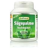 Greenfood Sägepalme (Extrakt mit 75%) 400mg hochdosiert mit Zink, 120 Kapseln, vegan -...