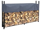 QUICK STAR Metall Kaminholzregal Anthrazit 200 x 25 x 115 cm Garten Kaminholzunterstand...