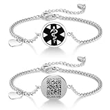 Theluckytag Medizinisches Armband für Damen und Herren mit QR-Code,...
