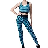 MOVAWAKY Damen Sporthose Fitness Leggings Stretch Sport Anzug Workout Hose mit Jacke,...