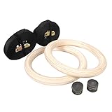 CCLIFE Gymnastikringe Gym Ringe Holz Fitness Trainingsringe Turnringe Olympische Gymnastic...
