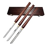 Drehwerkzeug-Set, 3-teilig, Schüsselmeißel mit HSS-Klinge, Walnuss-Griff und...