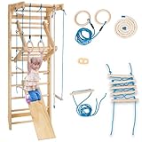 COSTWAY Sprossenwand, Kletterwand für Kinder und Erwachsener, Turnwand aus...