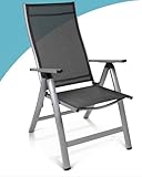 gardisun Hochlehner Gartenstuhl klappbar aus Aluminium, 2-Fach pulverbeschichtet,...