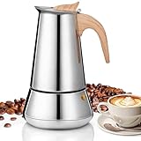 VINATO Edelstahl Espressokocher 350ml (6 Tassen) für Induktion & alle...