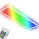 BRILONER Leuchten - Ultraflache Deckenlampe RGBW, LED Deckenleuchte mit Backlight,...