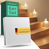 Scandinavian home 6er Set LED Treppenbeleuchtung Außen/Innen I Helligkeit einstellbar I...