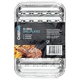 Chef Aid Aluminium-Grillschalen – 10 Stück Einweg-Grillpfannen für Fleisch...