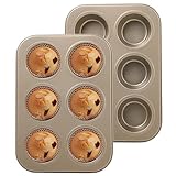 2er Pack Karbonstahl Muffinblech für 6 Muffins - Muffinform -...