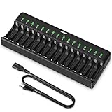 BONAI AA AAA Akku Ladegerät 16 Slot Universal LED Batterieladegerät Intelligentes...